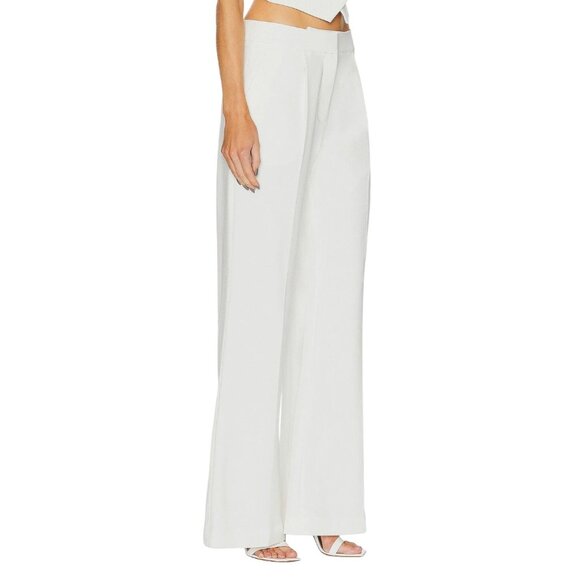 SANS FAFF Pin Tuck Palazzo Pants in White Small New Womens Tailored Trousers - Picture 3 of 13
